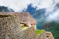 Machu Picchu detailed view to ruins and mountains Royalty Free Stock Photo