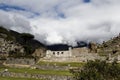 Machu Picchu Landscape With Tourists And Three Windows