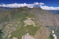 Machu picchu old mountain, pre columbian inca site situated on a mountain ridge above the urubamba valley in Peru