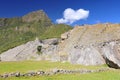 Machu picchu old mountain, pre columbian inca site situated on a mountain ridge above the urubamba valley in Peru