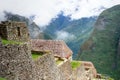 Machu Picchu panorama view to stone buildings and mountains Royalty Free Stock Photo