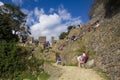 Tourist explore Machu Picchu, Peru