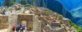 MACHU PICCHU, PERU - JUNE 7, 2019: View of the walls of the ancient city