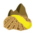 Machu Picchu, Peruvian famous landmark. Flat style vector illustration.