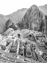Machu Picchu - lost city of Incas. Historical citadel above Sacred Valley with Urubamba River in Peru