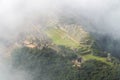 Machu Picchu ruins aerial Royalty Free Stock Photo