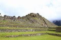 Machu Picchu's stone terraces Royalty Free Stock Photo