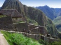 Machu picchu view, some construction covered simulating how it was suposed to be.