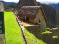 Machu picchu view, some construction covered simulating how it was suposed to be.