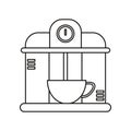 macine coffee maker cup outline