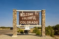 Welcome to Colorful Colorado road sign Royalty Free Stock Photo