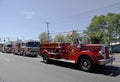 1950 Mack fire truck from Huntington Manor Fire Department leading firetrucks parade in Huntington, New York Royalty Free Stock Photo