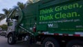Mack garbage truck in Miami Beach 4k slow motion video