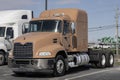 Mack Semi Tractor Trailer Truck for sale. Mack Trucks is owned by Volvo Royalty Free Stock Photo