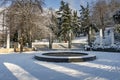 Snow in istanbul. Winter landscape from macka democracy and public park in winter season.