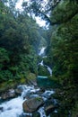 Mackay Falls, cascade waterfall, Milford Track Great walk, Fiordland, New Zealand Royalty Free Stock Photo