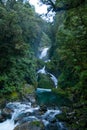 Mackay Falls, cascade waterfall, Milford Track Great walk, Fiordland, New Zealand Royalty Free Stock Photo