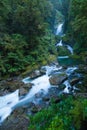 Mackay Falls cascade waterfall, Milford Track Great walk, Fiordland, New Zealand Royalty Free Stock Photo