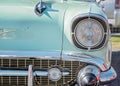 Close Up Of Front Of Blue Custom Classic Car Royalty Free Stock Photo