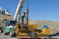 Industrial Machinery Working In A Quarry Excavating Rock