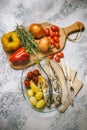 Mackerel cooked whit potatoes and tomatoes Royalty Free Stock Photo