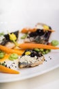 Mackerel fillets with baby carrots