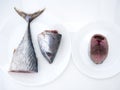 Mackerel Fish & x28;saba fish& x29; on white background Royalty Free Stock Photo