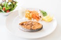 mackerel fish steak Royalty Free Stock Photo