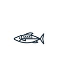 mackerel vector icon isolated on white background. Outline, thin line mackerel icon for website design and mobile, app development