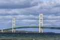 Mackinac Bridge on a Cloudy Day Royalty Free Stock Photo