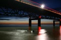 Mackinac Bridge in dusk Royalty Free Stock Photo