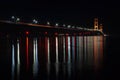 Mackinac Bridge at Night in Northern Michigan. USA