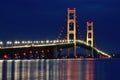 Mackinac Bridge at Night Royalty Free Stock Photo