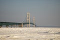 Mackinac Bridge, Mackinac City, Michigan in winter Royalty Free Stock Photo