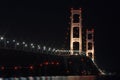 Mackinaw Bridge at Night, the Mighty Mac Royalty Free Stock Photo