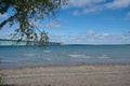 Mackinaw bridge over Lake Superior and Lake Huron Royalty Free Stock Photo