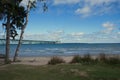 Mackinaw bridge over Lake Superior and Lake Huron Royalty Free Stock Photo