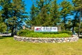 Mackinaw City, MI - June 17: Sign for the Old Mackinac Point Lighthouse museum Royalty Free Stock Photo