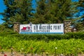 Mackinaw City, MI - June 17: Sign for the Old Mackinac Point Lighthouse museum Royalty Free Stock Photo