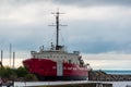 Mackinaw City, Michigan, USA - July 15, 2021: The USCGC Mackinaw is a retired US Coast Guard icebreaker.