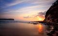 Macmasters Beach sunrise from ocean pool Royalty Free Stock Photo