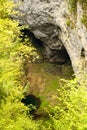 The Macocha Abyss with lake, sinkhole in the Moravian Karst cave system, Czech Republic Royalty Free Stock Photo