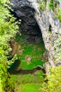 Macocha Abyss - large limestone gorge in Moravian Karst, Czech: Moravsky Kras, Czech Republic. View from the top - lower Royalty Free Stock Photo