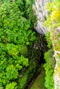 Macocha Abyss - large limestone gorge in Moravian Karst, Czech: Moravsky Kras, Czech Republic. View from the top - upper Royalty Free Stock Photo