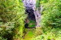 Macocha Abyss - large limestone gorge in Moravian Karst, Czech: Moravsky Kras, Czech Republic. View from the top - lower Royalty Free Stock Photo