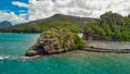 Maconde view point, Baie du Cap, Mauritius island, Africa. Aerial view from drone