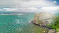 Maconde viewpoint, Mauritius. Cape Flinders with road and ocean Royalty Free Stock Photo