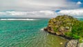 Maconde viewpoint, Mauritius. Cape Flinders with road and ocean Royalty Free Stock Photo