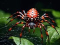 Macracantha arcuata, a long-horned orb weaver spider in Borneo Royalty Free Stock Photo