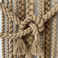 Macram featuring several braided cords made from natural tan Royalty Free Stock Photo